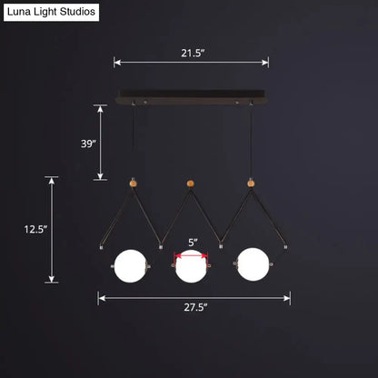 Modern black and white ball restaurant suspension light dining room