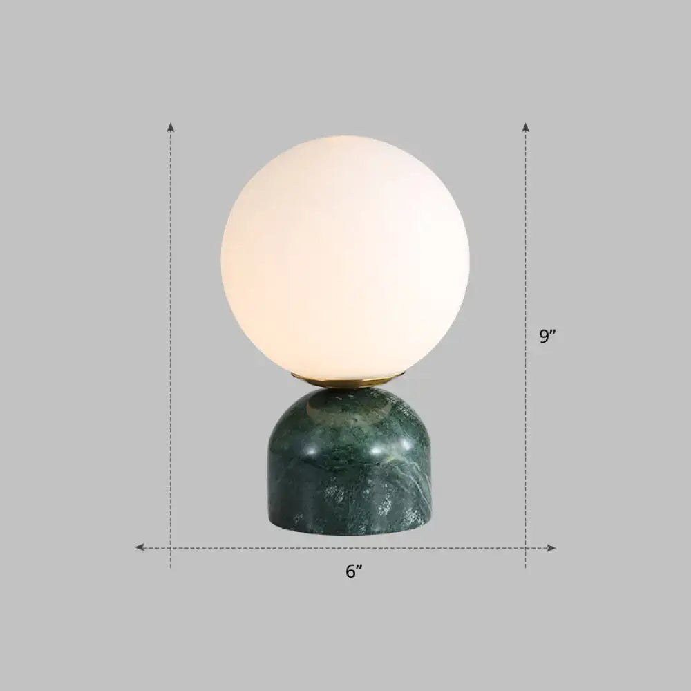 Modern ivory glass nightstand light bedroom marble table lamp