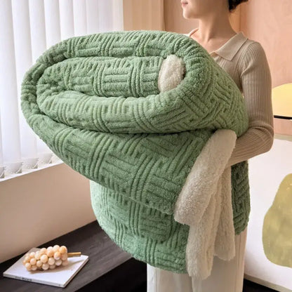 ™ Jacquard Lamb Wool Double-Layer Blanket for Cozy Comfort & Style