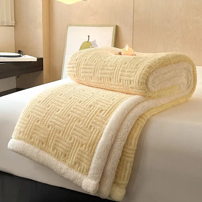 ™ Jacquard Lamb Wool Double-Layer Blanket for Cozy Comfort & Style