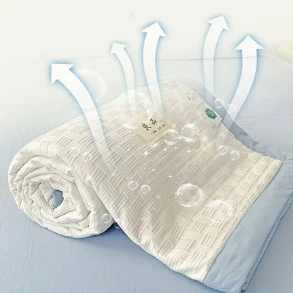 Decorbites jacquard summer cool blanket white & green bedroom quilt