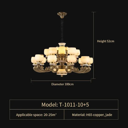 jade chandelier bronze living room multi tier glass lamp