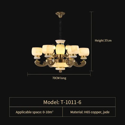 jade chandelier bronze living room multi tier glass lamp