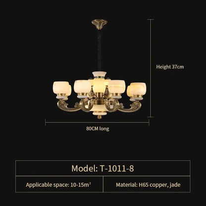 jade chandelier bronze living room multi tier glass lamp