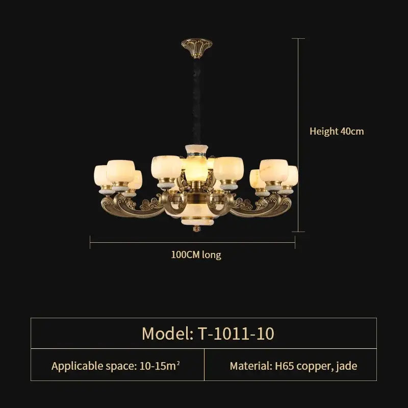 jade chandelier bronze living room multi tier glass lamp