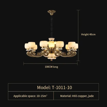 jade chandelier bronze living room multi tier glass lamp