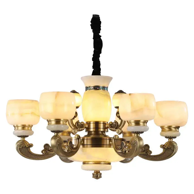 jade chandelier bronze living room multi tier glass lamp