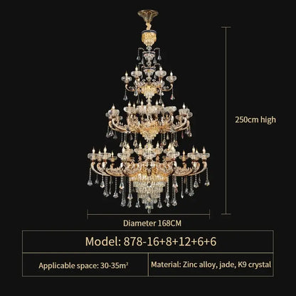 jade crystal chandelier gold living room lamp