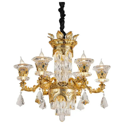 jade crystal chandelier gold living room lighting
