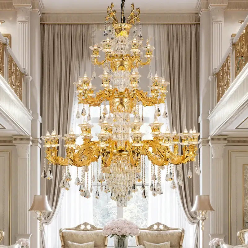 jade crystal chandelier gold living room lighting