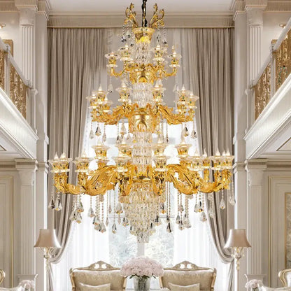 jade crystal chandelier gold living room lighting