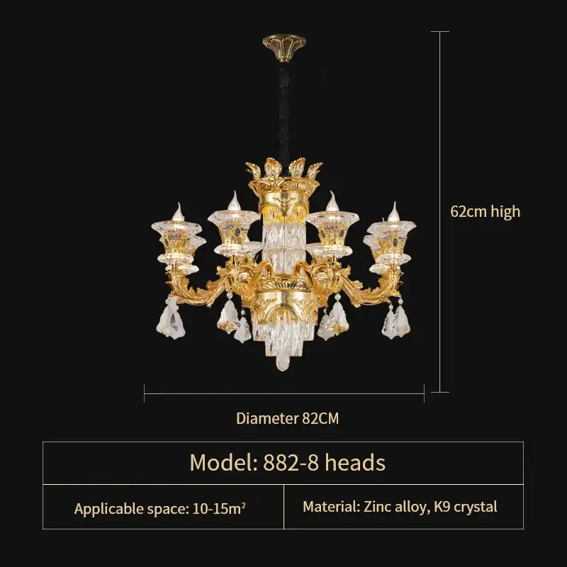 jade crystal chandelier gold living room lighting
