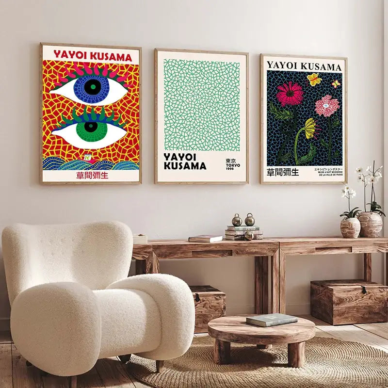 Vibrant japanese abstract art canvas print living room poster