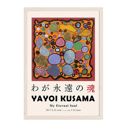 Vibrant japanese abstract art canvas print living room poster