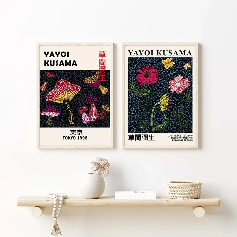 Vibrant japanese abstract art canvas print living room poster