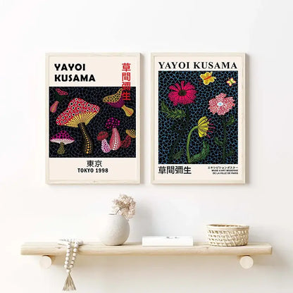 Vibrant japanese abstract art canvas print living room poster