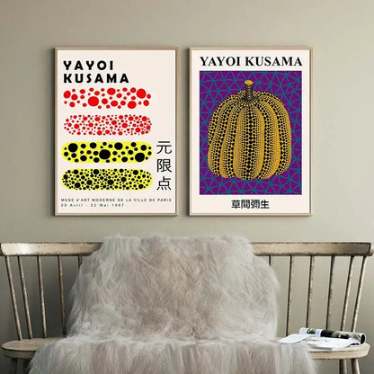 Vibrant japanese abstract art canvas print living room poster