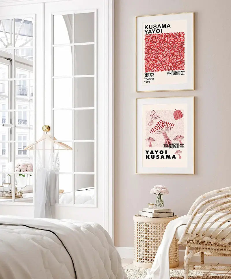 Vibrant japanese abstract art canvas print living room poster
