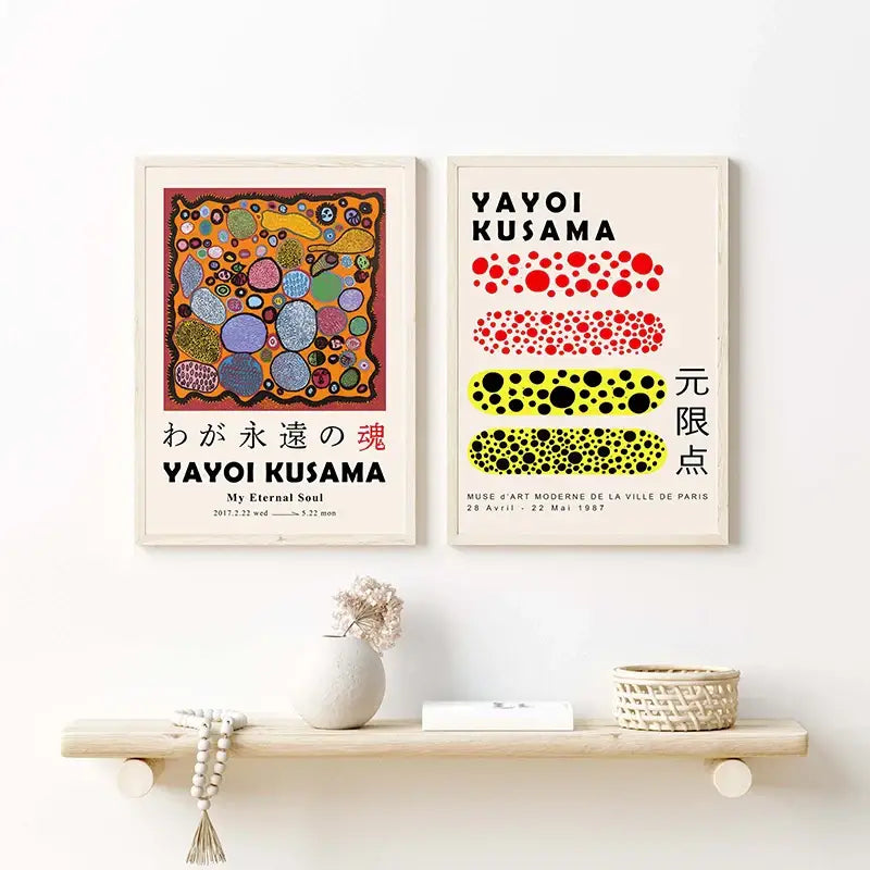 Vibrant japanese abstract art canvas print living room poster