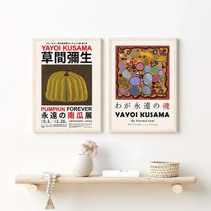 Vibrant japanese abstract art canvas print living room poster