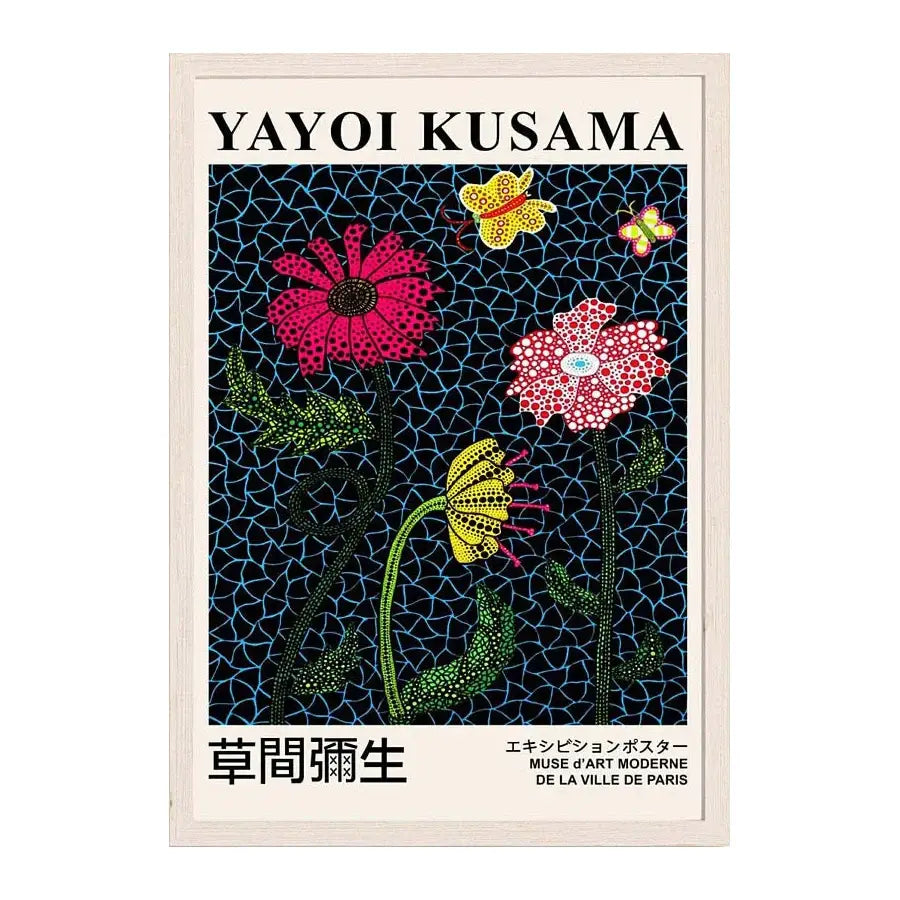 Vibrant japanese abstract art canvas print living room poster