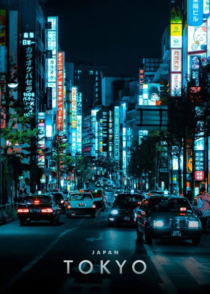 Japanese city landscape canvas set 9 piece living room wall art
