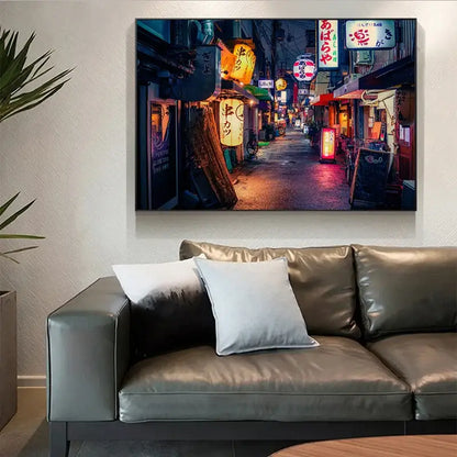 Japanese city landscape canvas set 9 piece living room wall art