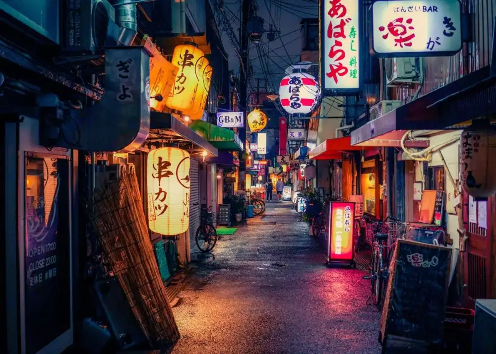 Japanese city landscape canvas set 9 piece living room wall art