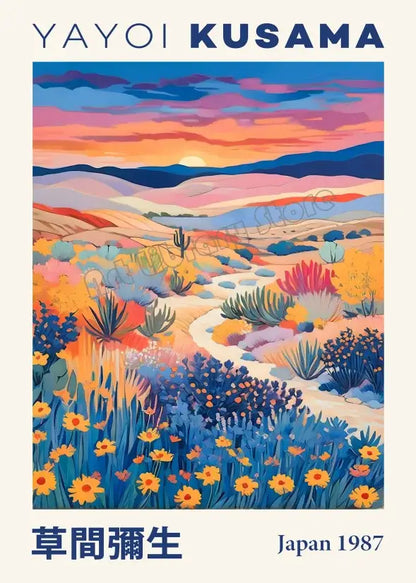 Geometric pink and orange mountain landscape canvas – living room art