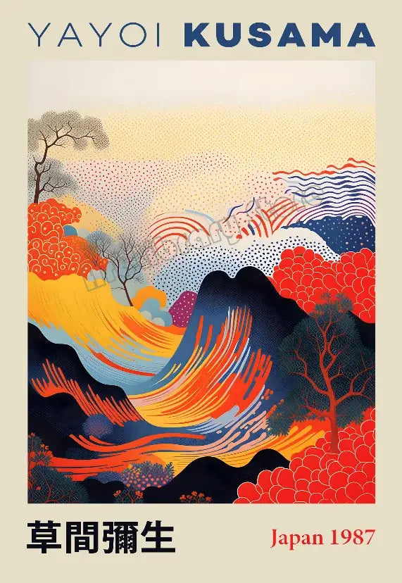 Geometric pink and orange mountain landscape canvas – living room art