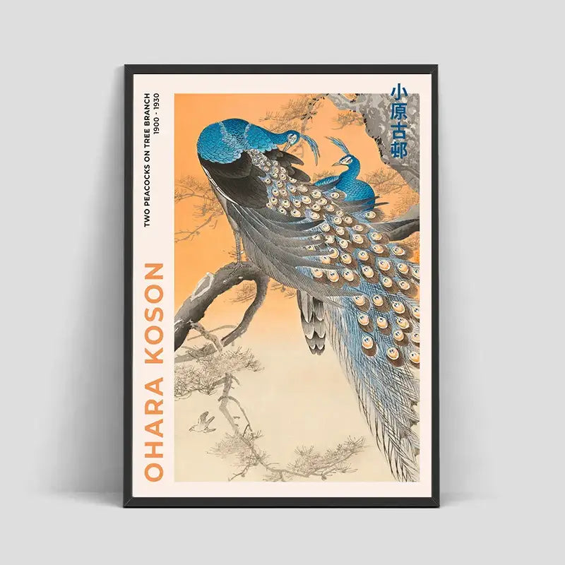 Japanese hokusai blue and white art poster print living room decor