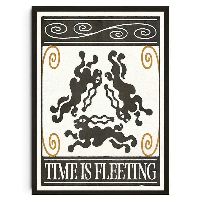 Japanese koi cat abstract gold snake wall art living room poster