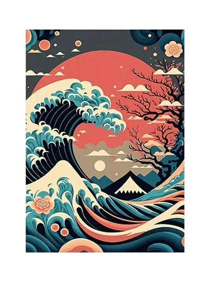 Japanese nature landscape canvas wall art – living room framed set