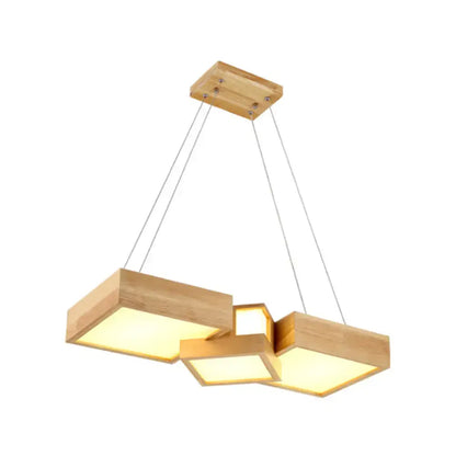 Japanese style wooden led pendant light kitchen island lamp
