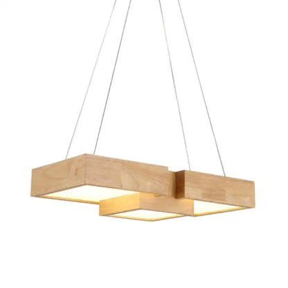 Japanese style wooden led pendant light kitchen island lamp
