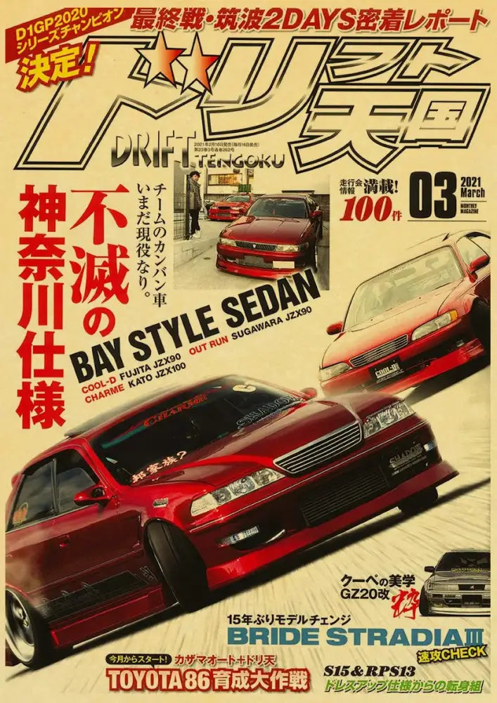 Retro jdm racing black sports car poster bedroom wall art