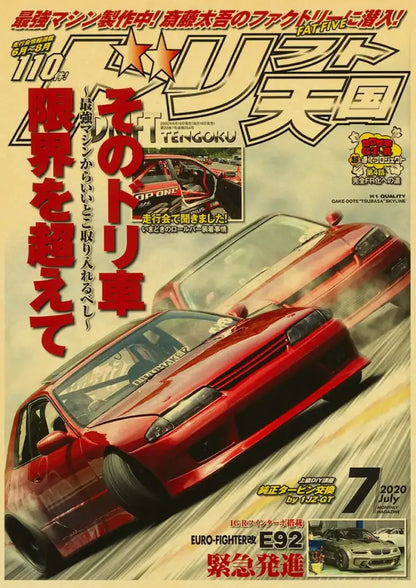 Retro jdm racing black sports car poster bedroom wall art