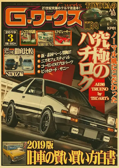Retro jdm racing black sports car poster bedroom wall art