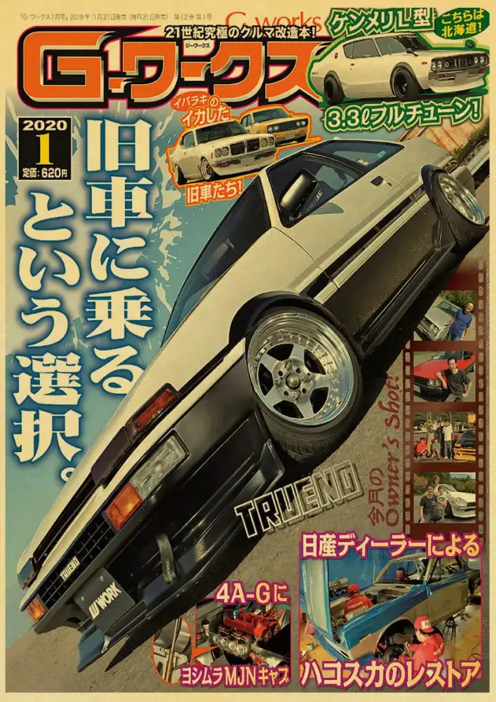 Retro jdm racing black sports car poster bedroom wall art