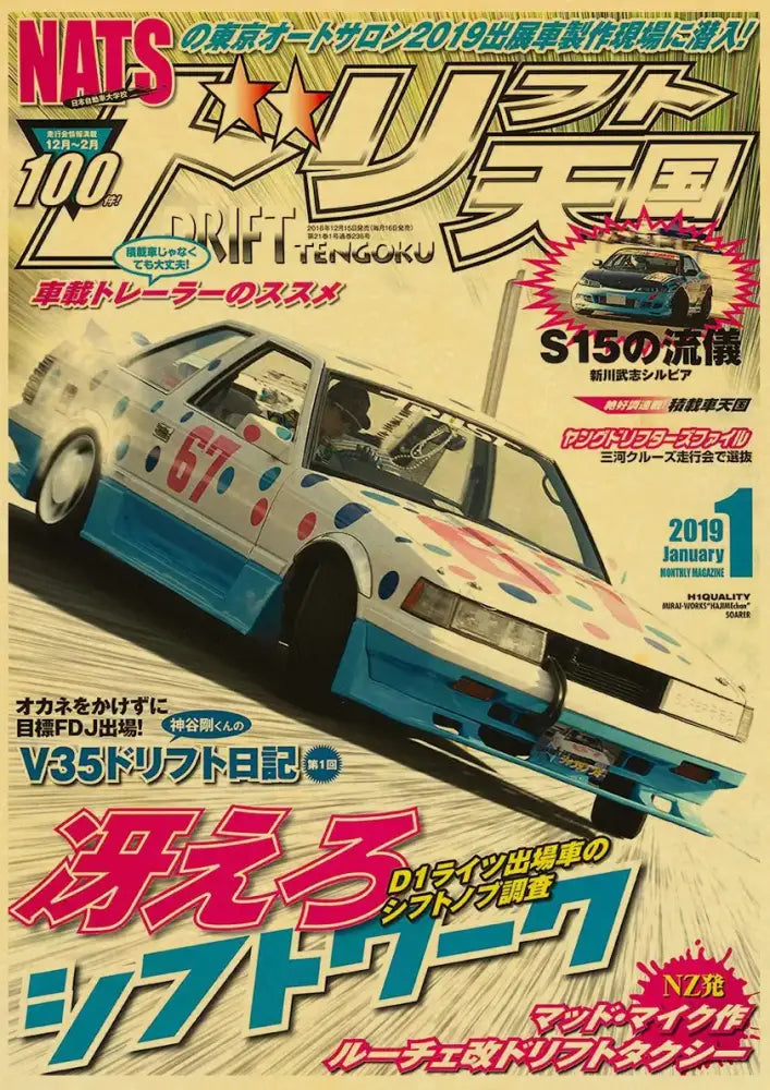 Retro jdm racing black sports car poster bedroom wall art