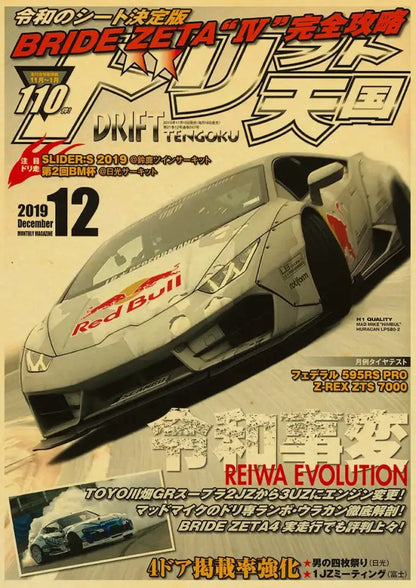 Retro jdm racing black sports car poster bedroom wall art