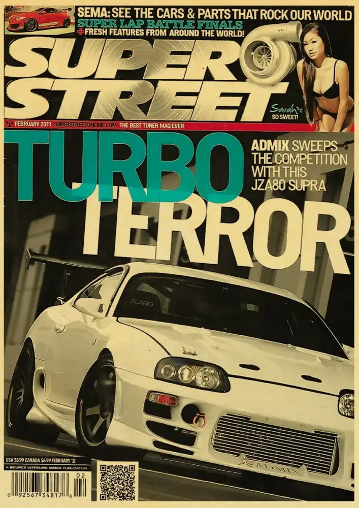 Retro jdm racing black sports car poster bedroom wall art