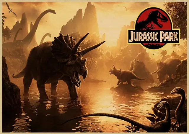 Jurassic park mosquito amber stone dinosaur canvas living room art
