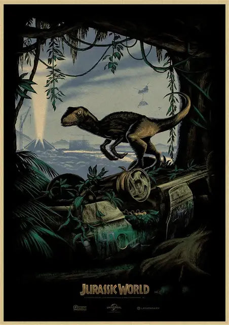 Jurassic park mosquito amber stone dinosaur canvas living room art