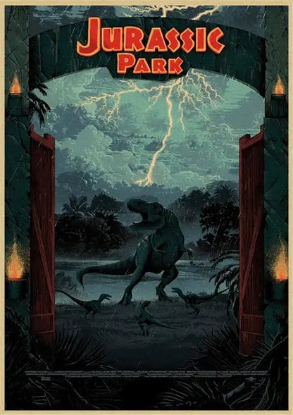 Jurassic park mosquito amber stone dinosaur canvas living room art