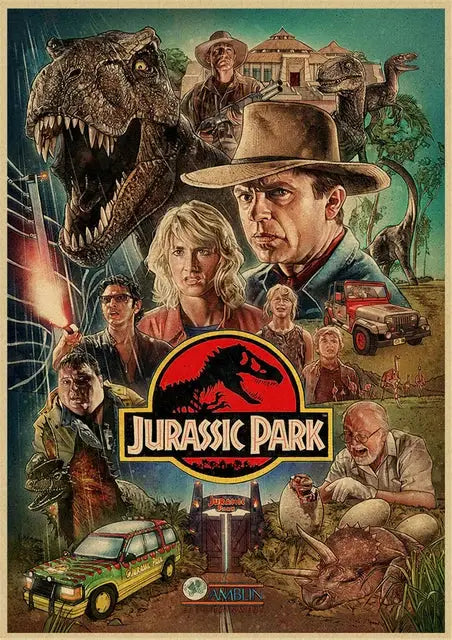 Jurassic park mosquito amber stone dinosaur canvas living room art