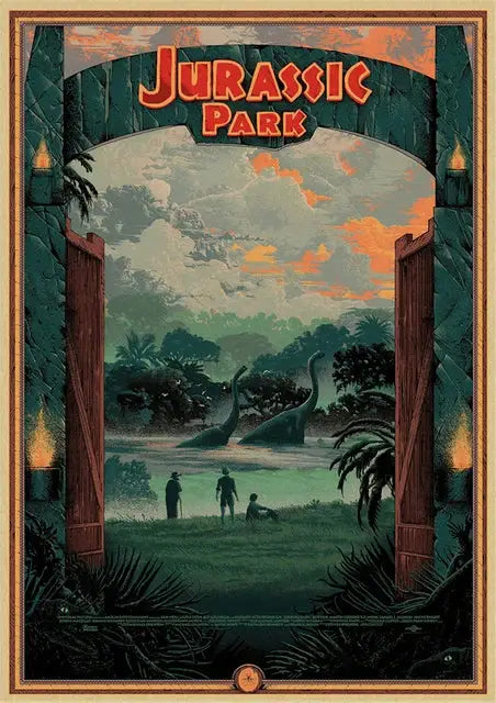 Jurassic park mosquito amber stone dinosaur canvas living room art