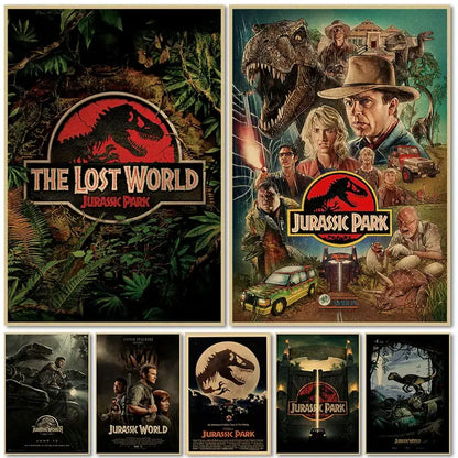 Jurassic park mosquito amber stone dinosaur canvas living room art