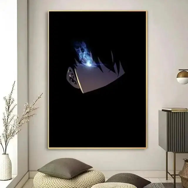 Solo leveling purple & blue anime canvas wall art bedroom decor