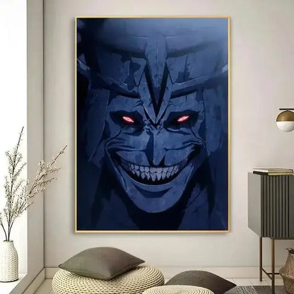 Solo leveling purple & blue anime canvas wall art bedroom decor